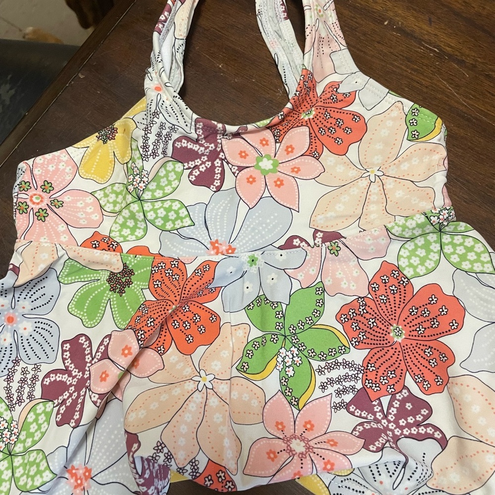 Floral swimsuit top- Multicolor Flower Print